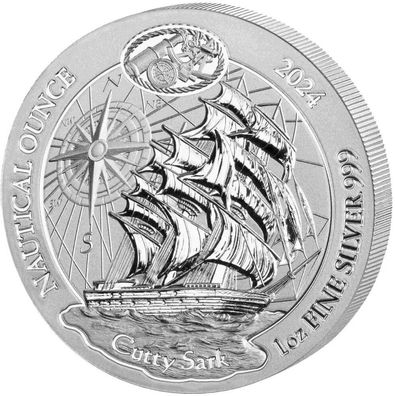 Silbermünze Ruanda Cutty Sark 2024 (8.) Nautical Ounce 1 oz 999 Silber 999