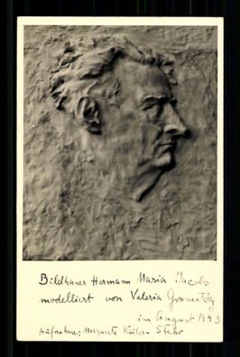 Hermann Jakobs Deutscher Bildhauer Karte 1943 signiert Original # BC G 40842