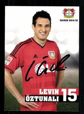 Levin Öztunali Autogrammkarte Bayer Leverkusen 2014-15 Original Signiert