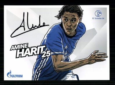 Amine Harit Autogrammkarte FC Schalke 04 2017-18 Original Signiert