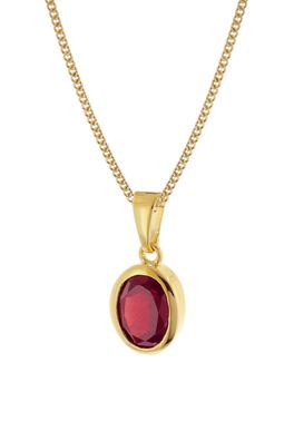 trendor Schmuck Granat-Anhänger Gold 333/8K mit vergoldeter Silberkette 68402