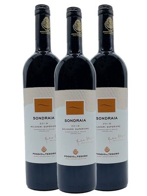 Poggio al Tesoro Sondraia Bolgheri Rosso Superiore DOC 2019 Toskana. 3 Flaschen