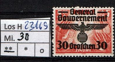 Los H23169: Generalgouvernement Mi. 30 * *