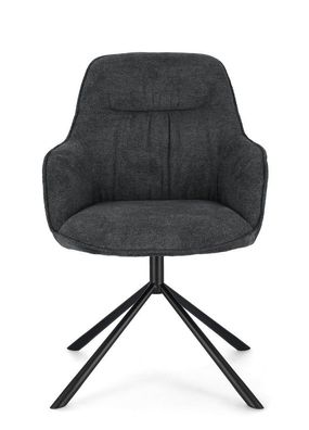 2er Sessel Grant 59 x 65 x 86 cm Stahl und Polyester Dunkel Stuhl