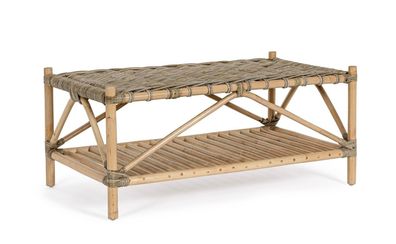Couchtisch Tarifa 96 x 56 x 43,5 cm Rattan Beistelltisch Garten Terrasse Neu
