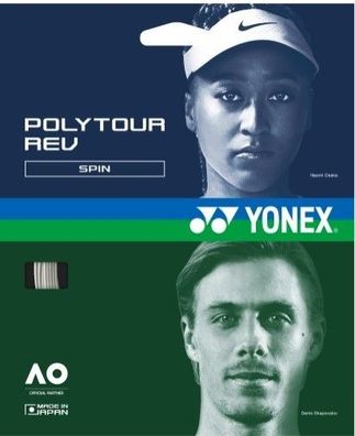 Yonex Poly Tour REV White 12 m 1,25 mm Tennissaiten Tennis Strings