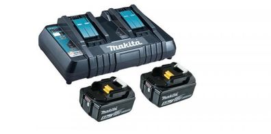 Makita Akku-Set Power Source-Kit 18V 5 Ah 2x akku 5 Ah + 1 Doppelladegerät BL1850B Nr