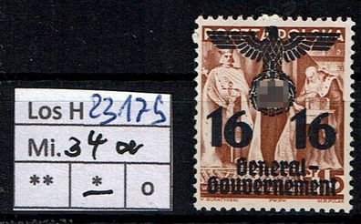 Los H23179: Generalgouvernement Mi. 34 a *