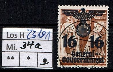 Los H23181: Generalgouvernement Mi. 34 a, gest.