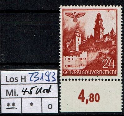 Los H23193: Generalgouvernement Mi. 45 * * UR