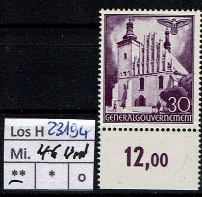 Los H23194: Generalgouvernement Mi. 46 * * UR