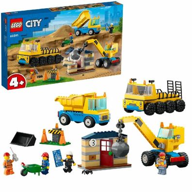 LEGO 60391 City Baufahrzeuge und Kran mit Abrissbirne