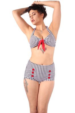 40er/50er Pepita retro pin up Hahnentritt Rockabilly Bikini