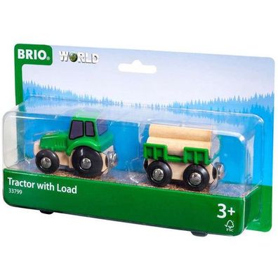 BRIO 63379900 Traktor mit Holz-Anhänger