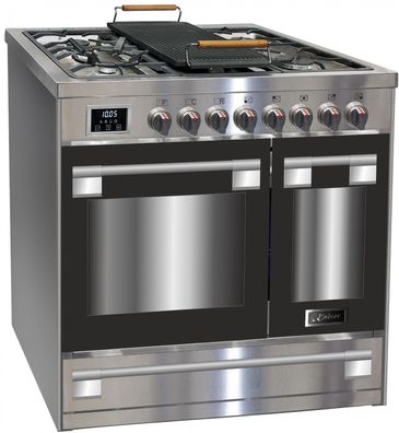 Kaiser HGE 93201R Gas Elektro Standherd 90 cm, Edelstahl, Inox, Range Coocker