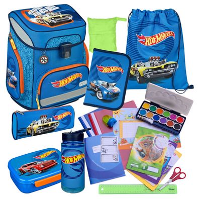 Scooli Schulranzen HOT WHEELS 20 Teile-Set Cars Brotdose Trinkflasche & viel Zubehör