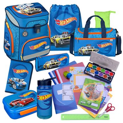 Scooli Schulranzen HOT WHEELS 21 Teile-Set Rennautos Cars inkl. Sporttasche uvm