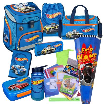 Scooli Schulranzen HOT WHEELS 22 Teile-Set Cars mit Monstertruck-Schultüte uvm