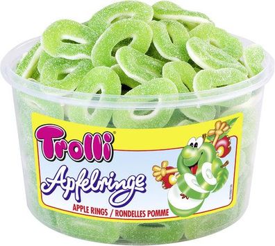 Trolli Fruchtgummis Apfelringe 150 Stück 1,2KG Dose