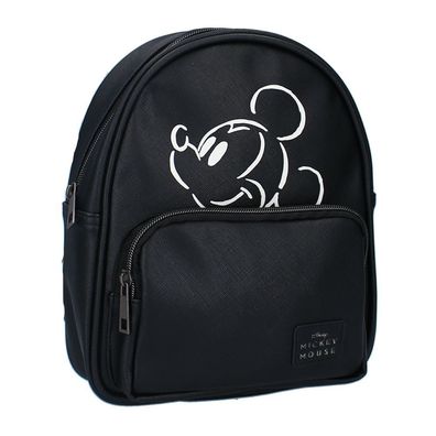 Damen-Rucksack Klein | schwarz | Disney Mickey Mouse | 26 x 22 x 8 cm