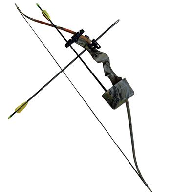 Haller Recurvebogen Set, camo, Fiberglas, Länge 120 cm, 20 lbs, 2 Pfeile