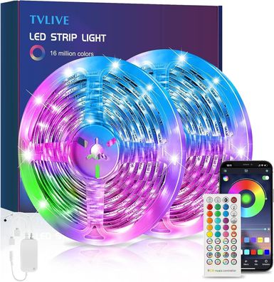 TVLIVE 10 m LED-Streifen, Bluetooth-RGB-LED-Streifen, App-Steuerung