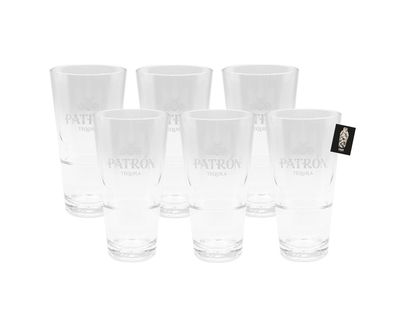 Patron 6er Set Longdrink Becher (aus Hartplastik) 6x Wiederverwendbarer Becher