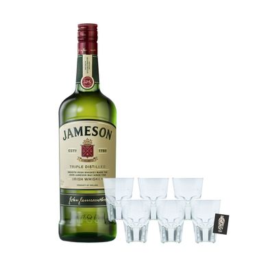 Jameson Set Irish Whiskey 1L (40% vol.) inkl. 6er Set Shotgläser/ Trio Tasting G