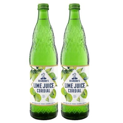 Desmonds 2er Set Lime Juice Cordial 2x 0,75L Limette Lime Limettensaft