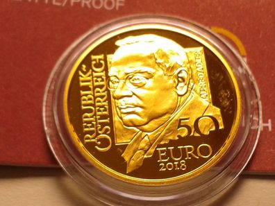 50 euro 2018 PP Österreich Alfred Adler Psychotherapie 7,89g Gold 986er Dukatengold