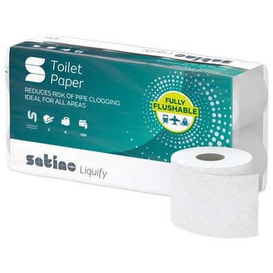 Satino liquify Camping Toilettenpapier, 2-lagig, weiß - (64 Rollen)