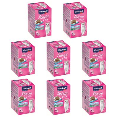 Vitakraft Katzenfutter Poesie Gelee, Multipack - 8x 6 Schalen