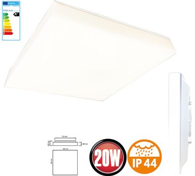 20W LED Deckenlampe Eckig Kaltweiß 6500K 1280 Lumen Deckenleuchte Deckenbeleuchtun