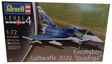 Revell 03843 Luftwaffe Eurofighter 2020 "Quadriga" Modellflugzeug 85 Teilig Schw