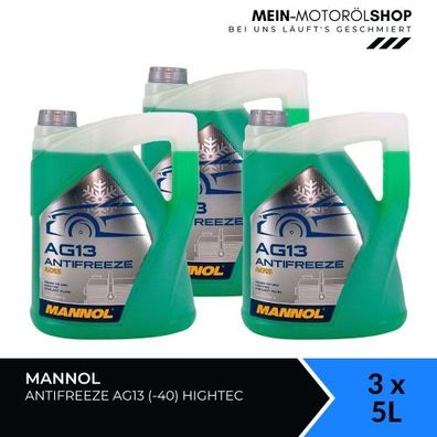 Mannol Antifreeze Kühlerfrostschutz AG13 (-40 °C) Hightec 3x5 Liter