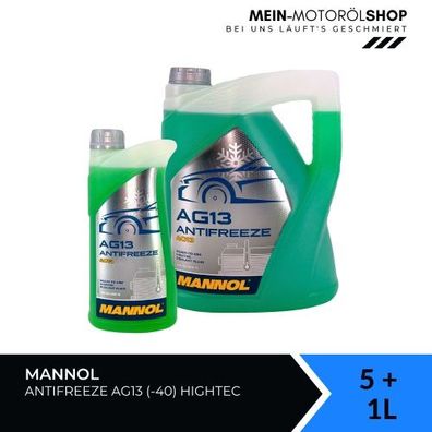 Mannol Antifreeze Kühlerfrostschutz AG13 (-40 °C) Hightec 5 + 1 Liter