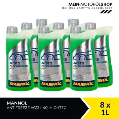 Mannol Antifreeze Kühlerfrostschutz AG13 (-40 °C) Hightec 8x1 Liter