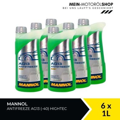 Mannol Antifreeze Kühlerfrostschutz AG13 (-40 °C) Hightec 6x1 Liter