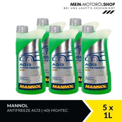 Mannol Antifreeze Kühlerfrostschutz AG13 (-40 °C) Hightec 5x1 Liter