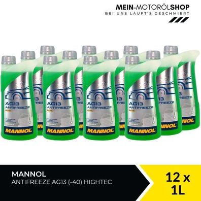 Mannol Antifreeze Kühlerfrostschutz AG13 (-40 °C) Hightec 12x1 Liter