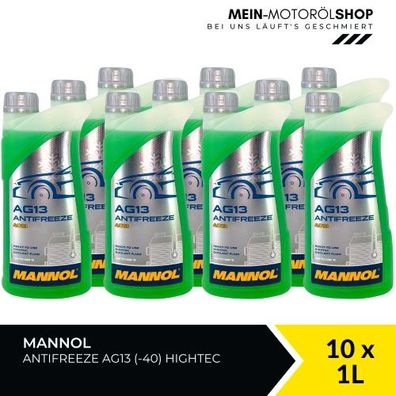 Mannol Antifreeze Kühlerfrostschutz AG13 (-40 °C) Hightec 10x1 Liter