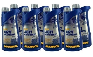 Mannol Antifreeze AG11 Frostschutz Konzentrat 8x1 Liter