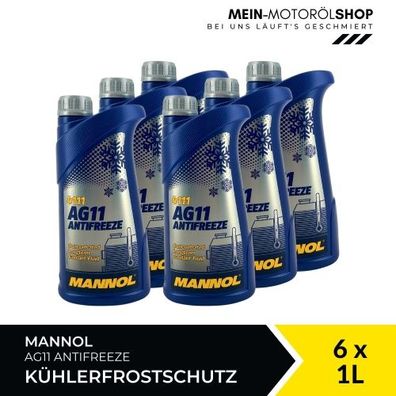 Mannol Antifreeze AG11 Frostschutz Konzentrat 6x1 Liter