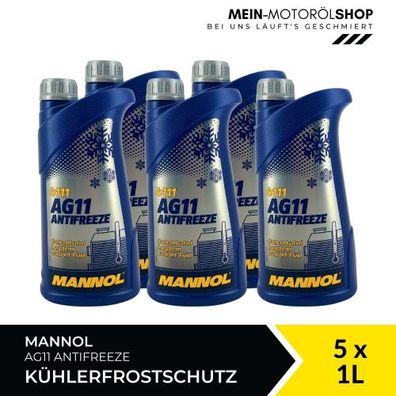 Mannol Antifreeze AG11 Frostschutz Konzentrat 5x1 Liter