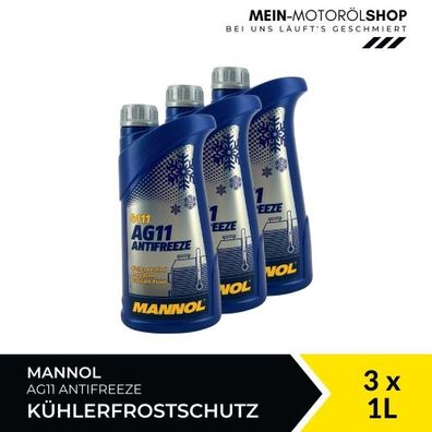 Mannol Antifreeze AG11 Frostschutz Konzentrat 3x1 Liter