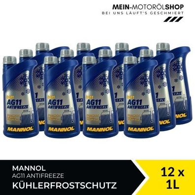 Mannol Antifreeze AG11 Frostschutz Konzentrat 12x1 Liter