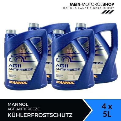 Mannol Antifreeze AG11 Frostschutz Konzentrat 4x5 Liter