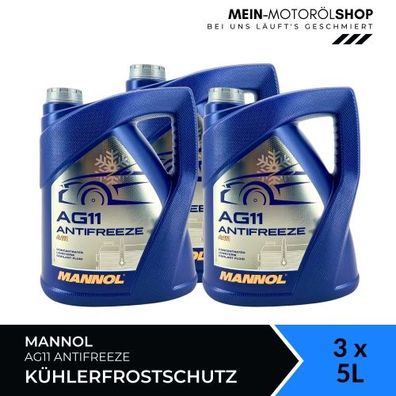 Mannol Antifreeze AG11 Frostschutz Konzentrat 3x5 Liter