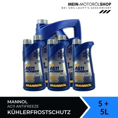 Mannol Antifreeze AG11 Frostschutz Konzentrat 5 + 5 Liter