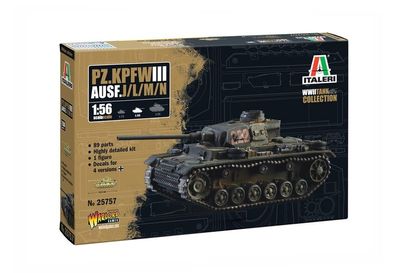 Italeri Pz. Kpfw. III Ausf. J/ L/ M/ N 510025757 Maßstab 1:56 Nr. 25757 Bausatz